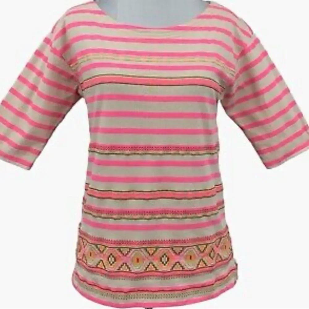 J. Crew Pink Boxy 3/4 Sleeve Blouse